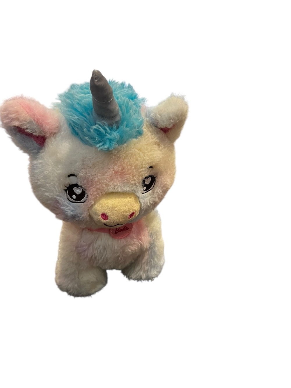 Barbie plush unicorn toy stuffed animal pink blue 10”